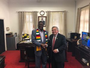 Dr. Terry Warren with Emmerson Mnangagwa (Zimbabwe New President)